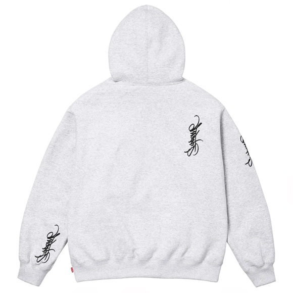 SUPREME ASH GREY TAG HOODED SWEATSHIRT - Picture 2 of 4